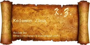 Kelemen Zina névjegykártya