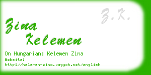 zina kelemen business card